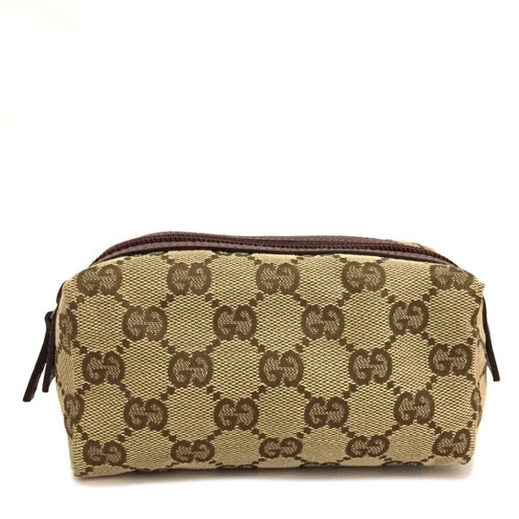 GUCCI GG Logo Canvas Cosmetic Pouch Bag /1E2575 - Picture 1 of 8